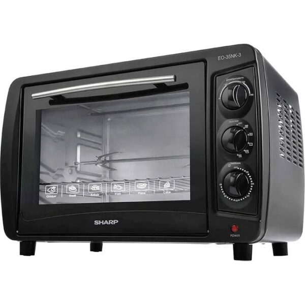 Four électrique EO-35NK-3 - 35L, 1500W, Double Vitrage, Rôtissoire & Convection – Noir