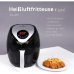 Friteuse à air digitale LENTZ- Airfryer, XXL 3,6 L, 1400 W, fonction minuteur