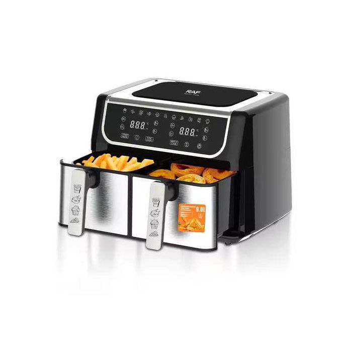 Friteuse à air électrique multi-cuiseur, Technologie avancée 10L deux compartiments