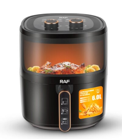 Friteuse à Air électrique multifonction antiadhésive avec bouton mécanique, appareils de cuisine intelligents, friteuse à Air