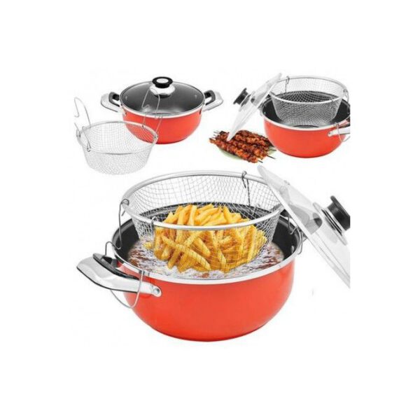 Friteuse marmite très pratique - Rouge