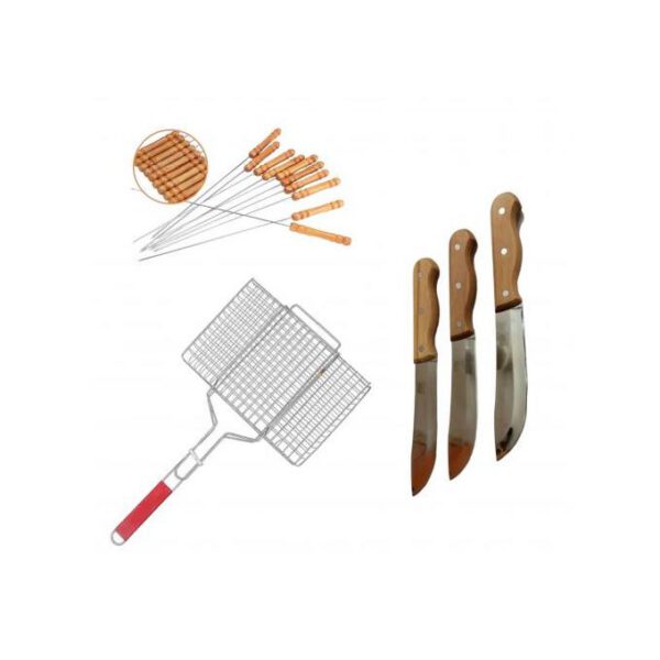 Grillage avec12 piques brochettes et 3 couteaux