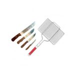 Grillage barbecue + 3 couteaux et 1 mini machette