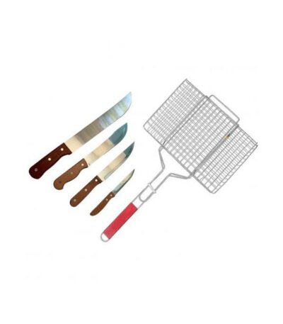 Grillage barbecue + 3 couteaux et 1 mini machette