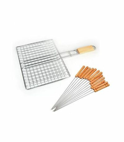 Grillage et 12 piques brochettes Transportable
