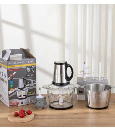 Hachoir 6 a 1 à Viande et Legumes Electrique Inox 3,5 Litres - 2 BOLES