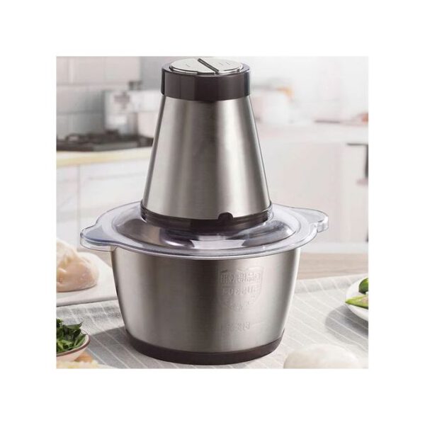 Hachoir à Viande Electrique - Inox - 2 Litres , Trancheuse à Tranches D'Oignons