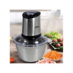 Hachoir à Viande Electrique - Inox - 3 Litres - Trancheuse à Tranches D'Oignons - Gris