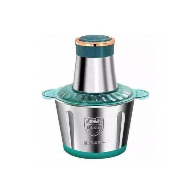 Hachoir à Viande Electrique - Inox - 3 Litres - Trancheuse à Tranches D'Oignons - Gris