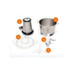 Hachoir à Viande Electrique - Inox - 3 Litres - Trancheuse D'Oignons - Gris