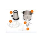 Hachoir à Viande Electrique - Inox - 3 Litres - Trancheuse D'Oignons - Gris