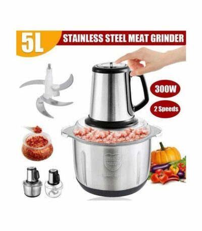 Hachoir à Viande Electrique - Inox - 5 Litres - Trancheuse
