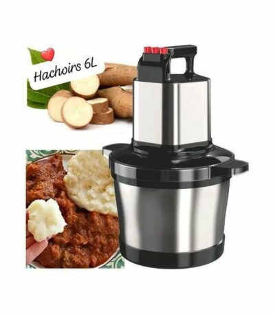 Hachoir à Viande Electrique - Inox - 6 Litres - Trancheuse Multifonctions