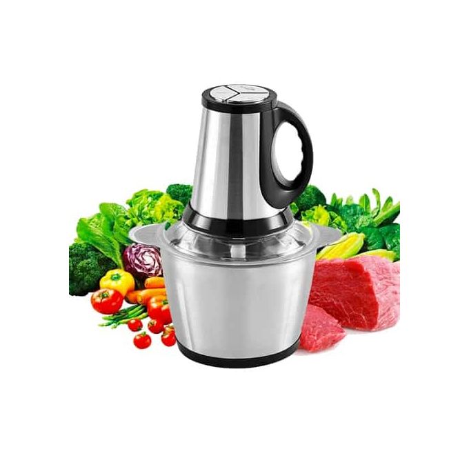 Hachoir à Viande et D'Oignons Electrique - Inox - 2 Litres - Inox