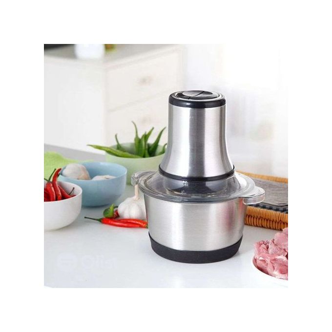 Hachoir à Viande et Legumes Electrique Inox 2 Litres - Trancheuse à Tranches D'Oignons