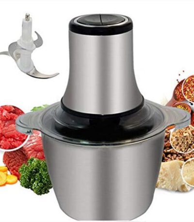 Hachoir à Viande et Legumes Electrique Inox 2 Litres - Trancheuse à Tranches D'Oignons