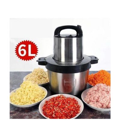 Hachoir Electrique Inox Avec 4 Lames - Trancheuse Multifonctions 6 Litres