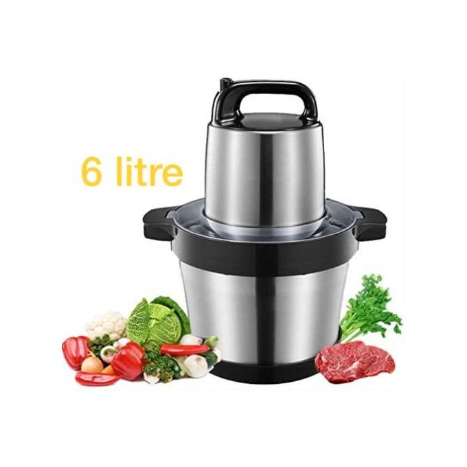 Hachoir électrique Multifonctions pour viandes légumes Fruits et Noix Bol en Inoxydable de 6 L