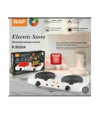 Hot Plate Table de cuisson électrique plaque chauffante 2 feux blanc 2000w