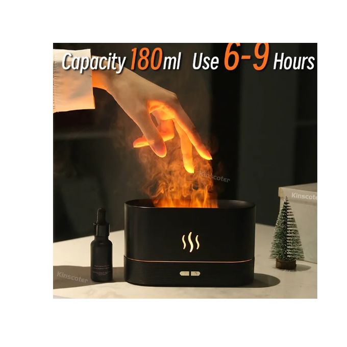 Humidificateur d'air ultrasonique, lampe à flamme