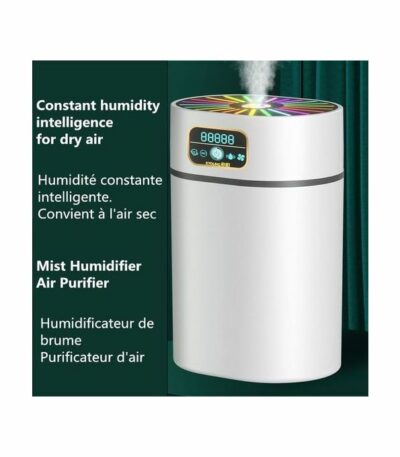 Humidificateur De Brume Fraîche De Bureau Portable Avec Fonction De Nuit Colorée - Blanc