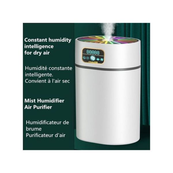 Humidificateur De Brume Fraîche De Bureau Portable Avec Fonction De Nuit Colorée - Blanc
