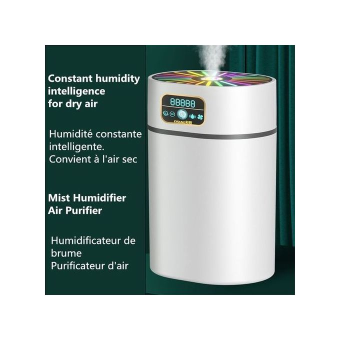 Humidificateur De Brume Fraîche De Bureau Portable Avec Fonction De Nuit Colorée - Blanc