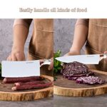 Juego de 9 cuchillos de cocina con mango agrietado blanco para cocina, juego de cuchillos de cocina antiadherentes ultra afilados con soporte acrílico, regalo para enamorados,...