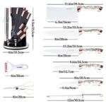 Juego de 9 cuchillos de cocina con mango agrietado blanco para cocina, juego de cuchillos de cocina antiadherentes ultra afilados con soporte acrílico, regalo para enamorados,...