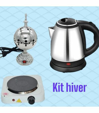 kit Hiver Plaque chauffante + et chauffe eau bouilloire+ encensoir Electrique -3pcs