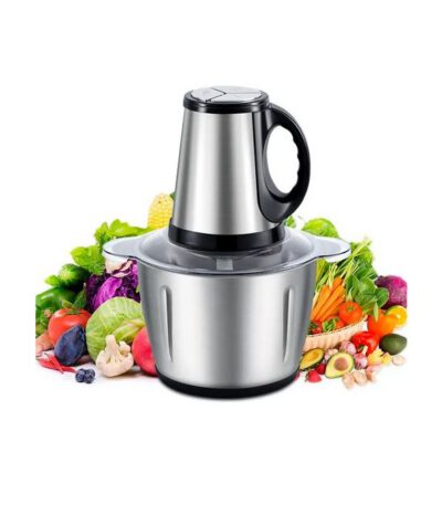 Kitchen Hachoir à Viande et Legumes Electrique Inox 2 Litres - Trancheuse à Tranches D'Oignons