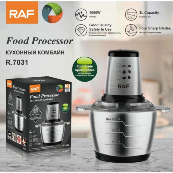 Kitchen Hachoir à Viande et Legumes Electrique Inox 3 Litres - Trancheuse à Tranches D'Oignons