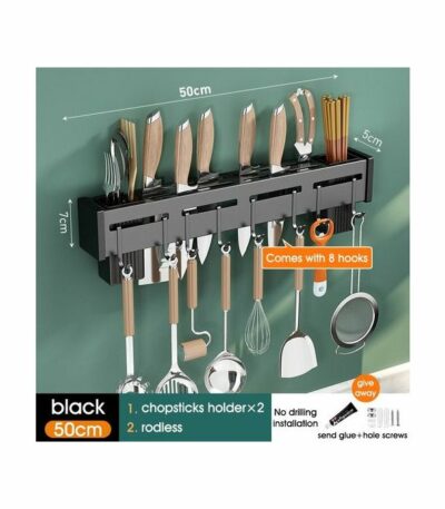 Kitchen Wall Mounted Storage Shelf, Stainless Steel Chopsticks Spoon Drain Rack