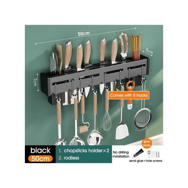 Kitchen Wall Mounted Storage Shelf, Stainless Steel Chopsticks Spoon Drain Rack