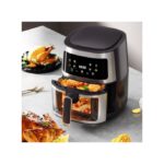 Large Capacity 8L Temperature Controlled Grill, Low Fat, Visible Electric Air Fryer - Black
