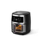 Large Capacity 8L Temperature Controlled Grill, Low Fat, Visible Electric Air Fryer - Black