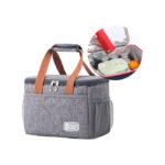 Large Portable Aluminum Foil Insulated Lunch Box - Navy Blue