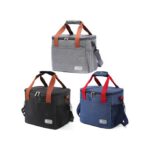 Large Portable Aluminum Foil Insulated Lunch Box - Navy Blue