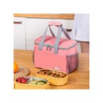 Large Portable Aluminum Foil Insulated Lunch Box - Navy Blue