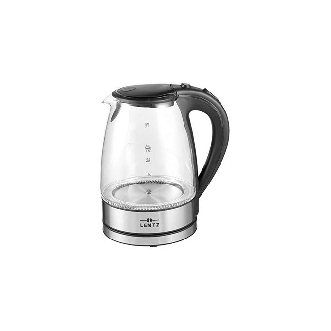 Lentz - Bouilloire Verre - LED - 1,7 Litre - Argent