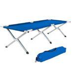 Lit Camping Pliable Bleu.