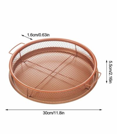 Lot 2 paniers de cuisson multi-usages acier inoxydable pour four antiadhésive