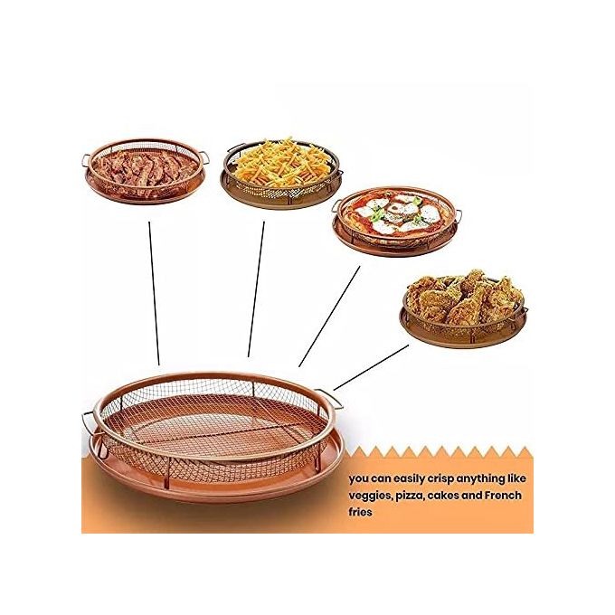 Lot 2 paniers de cuisson multi-usages acier inoxydable pour four antiadhésive