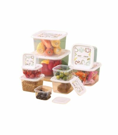 Lot de 10 boîtes de conservation alimentaires en plastique réutilisables