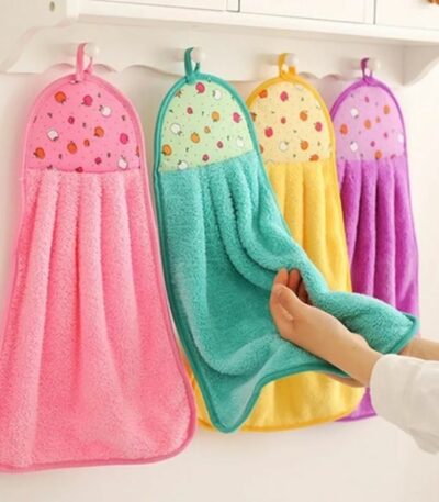 Lot de 3 torchons- Multicolore avec accrochage
