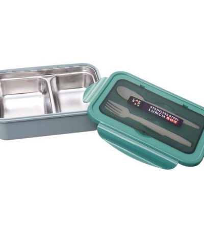Lunch Box, Antifouling Thermique Bento Box 2 Compartiments 1100 ml pour l'école pour le bureau(Vert)