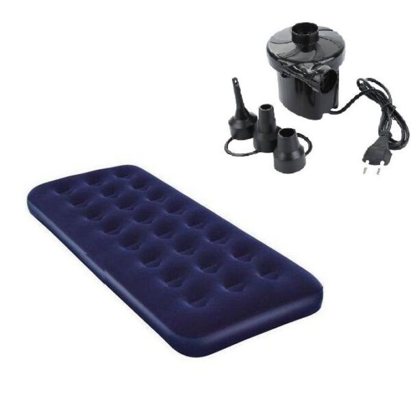 Matelas Gonflable 1 Place + gonfleur. 1.81cm x 99cm x 22cm
