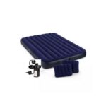 Matelas Gonflable 2 Places + 2 coussins + gonfleur électrique 1.52x2.03x25cm