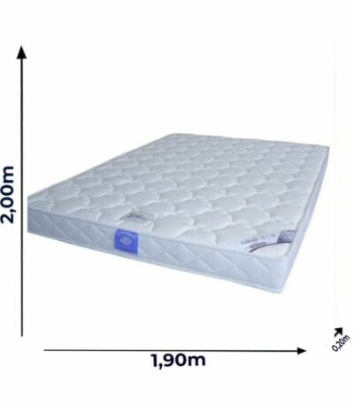 Matelas Orthopédique Celeste - Très Confortable - 200x190x20 cm / + 2 oreillers simple offert