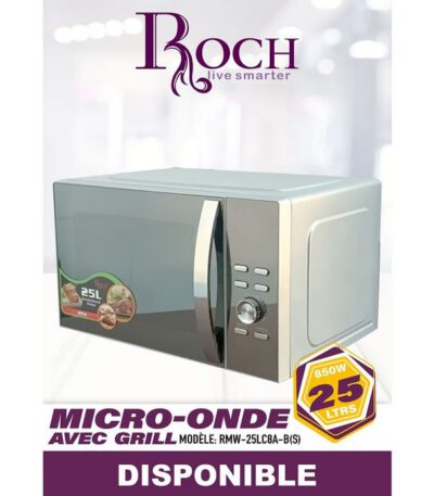 MICRO ONDE ROCH AVEC GRILL 25LITRES SILVER RMW-25LC8A-BS